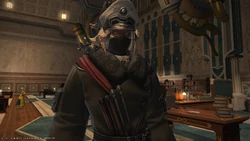 Tankin wearing Garlean clothes.