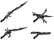 The Blazefire Saber transforming between sword and gun forms.