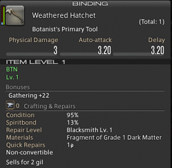 A hatchet must be equipped in order to harvest.