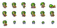 Set of Rydia's sprites.