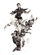 Promotional artwork by Yoshitaka Amano.