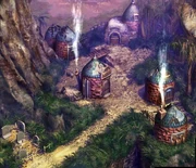 Gongaga, vue de la falaise dans Crisis Core -Final Fantasy VII-