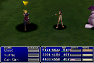 Yuffie using Morph in Final Fantasy VII.