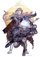 Arte promocional de Kain e Golbez de Final Fantasy IV: The After Years.