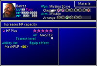 FFVII Materia Menu 1