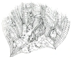 Gas chamber concept art.