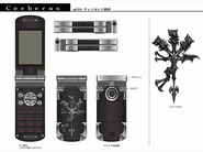 Concept art of Vincent Valentine's cellphone in Dirge of Cerberus.