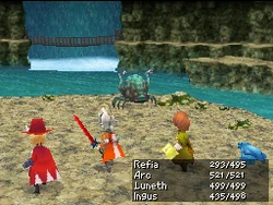 Refia as a toad in Final Fantasy III (DS).
