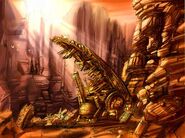 Concept art of the facility from outside.