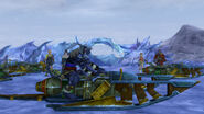 Kimahri riding a snowmobile in Final Fantasy X.