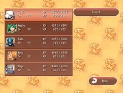 Party menu in Final Fantasy IV (iOS).