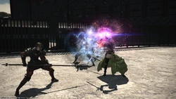 Meryall fighting soldiers.