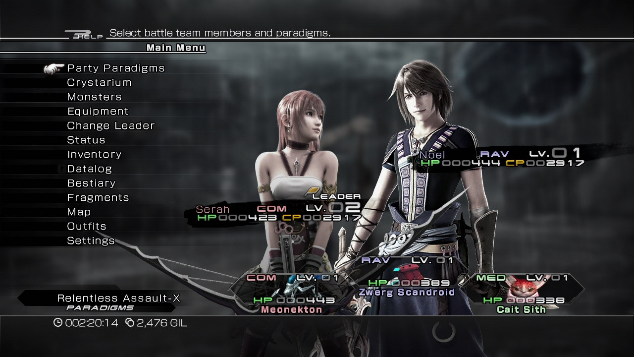 Menu (Final Fantasy XIII-2) | Final Fantasy Wiki | Fandom