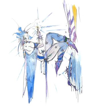 Amano's artwork of Shiva for Final Fantasy IV.