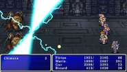 Thunder10 cast on the enemy party in Final Fantasy II (PSP).