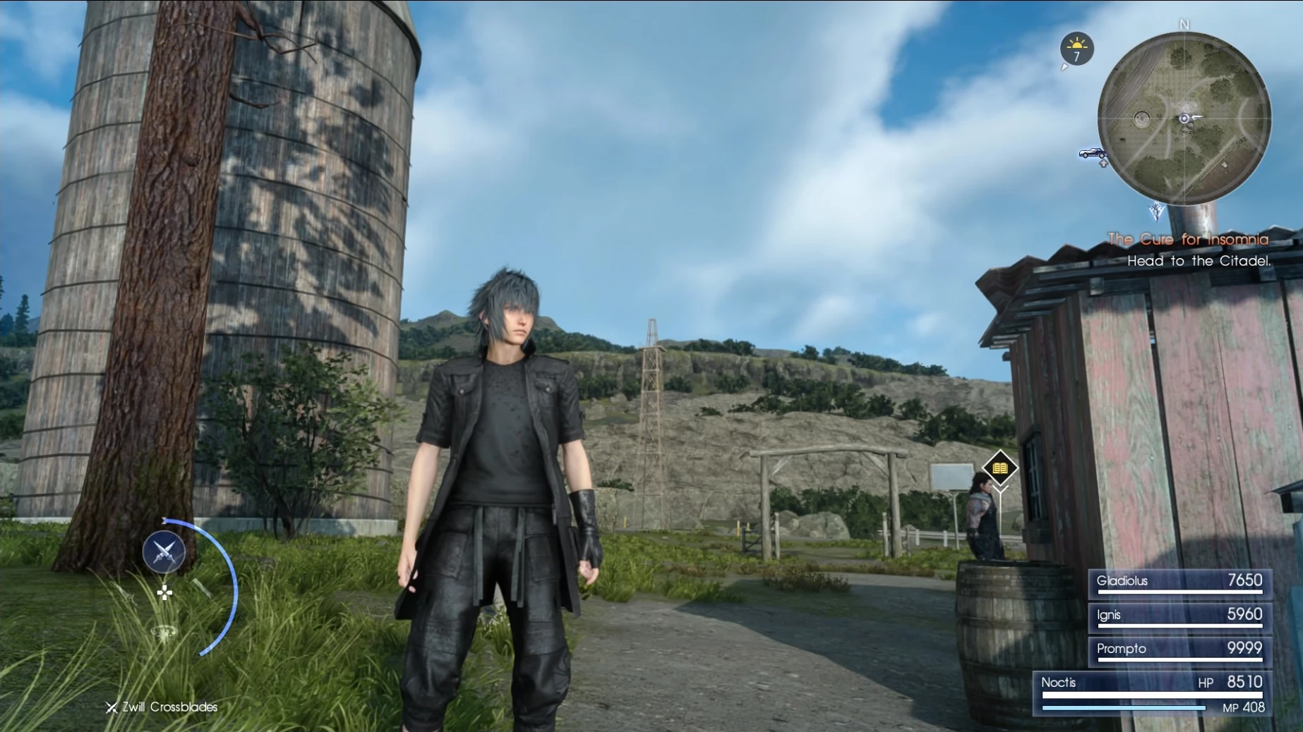 Saxham Outpost almanac entry location from FFXV