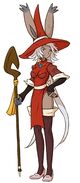 A viera as a Red Mage in Final Fantasy Tactics A2: Grimoire of the Rift.