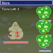 Biora in battle.