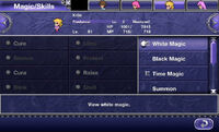 FFV iOS Magic-Skills Menu