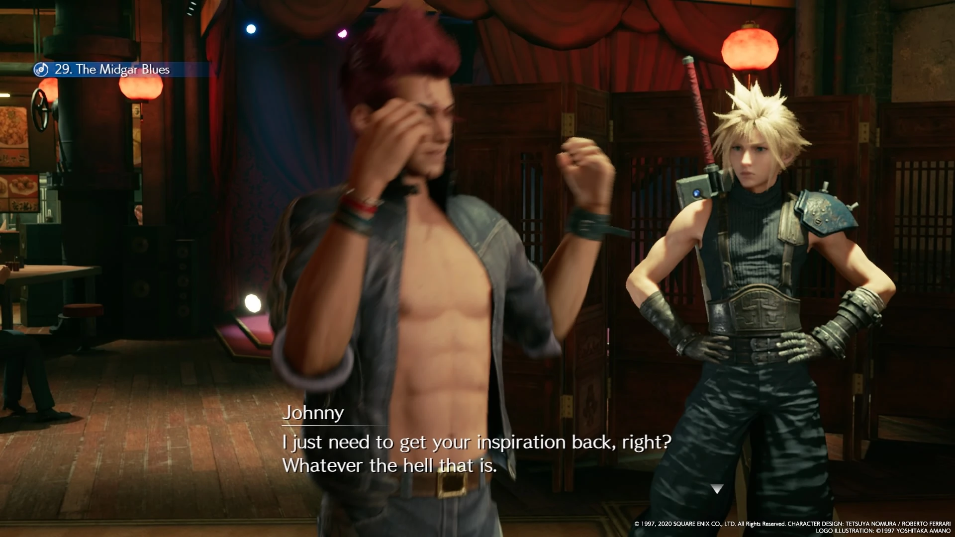 Johnny in The Party Never Stops quest from FFVII Remake