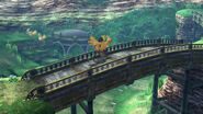 Player rides a chocobo in Final Fantasy X.