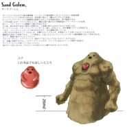 Concept artwork of the Sand Golem and its Core.