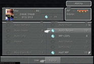 Support abilities menu.