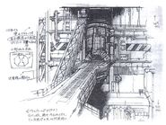 Concept art of a Mako Reactor entrance in Midgar.