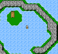 Mysidian Tower on the World Map (NES).