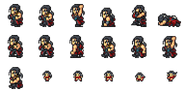 Set of Auron's "Young Auron" Wardrobe Record sprites.