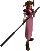 Aerith's battle model from Final Fantasy VII.