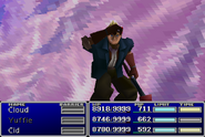 Cid using Sense in Final Fantasy VII.