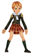 An avatar dressed in a female Trainee Uniform.