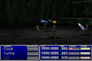 Yuffie using Flash in Final Fantasy VII.