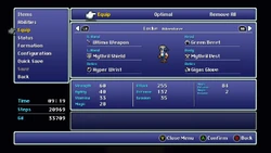 Equipment menu from FFVI Pixel Remaster