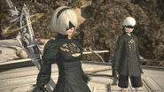 2B and 9S prior to entering The Tower at Paradigm's Breach.