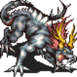 Battle sprite of the Final Fantasy II Behemoth (GBA/PS).