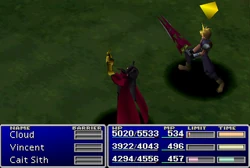 Vincent using an item on an ally.