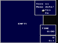 Memo File in the PSX version.