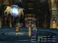 Cindy attacking in Final Fantasy X.