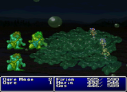 Poison10 cast on all enemies in Final Fantasy II (PS).