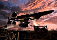 Highwind docked in an FMV.