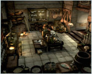 Concept artwork of the kitchen.