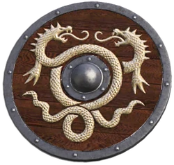 Viper-crested Round Shield in Final Fantasy XIV.