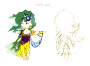 Akira Oguro concept art of child Rydia (DS).