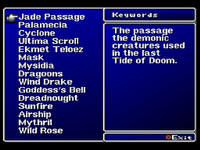 FFII PSX Keyword Menu