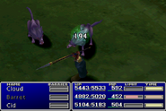 Cid using Morph in Final Fantasy VII.