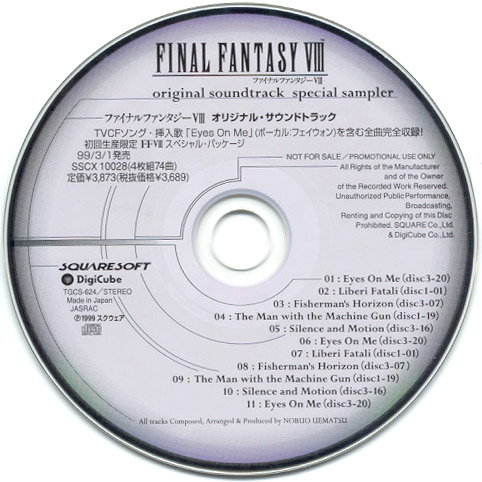 Final Fantasy VIII ORIGINAL SOUNDTRACK New 4-disc CD FF8 8 JP IMPORT US  Seller