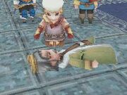 King Gorn sacrifices himself to stop Gigametz from forcing him to kill Alus, from the  remake.