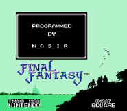 Nasir's programming credit from the original Final Fantasy